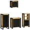 vidaXL Bathroom Furniture Set with Shelf 4 pcs Brown Solid Mango Wood