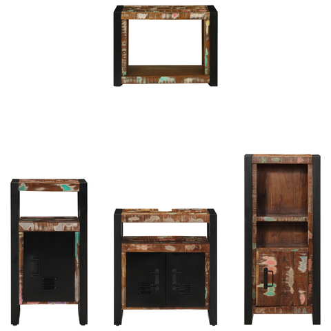 vidaXL Bathroom Furniture Set 4 pcs Multicolour Solid Reclaimed Wood