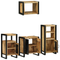 vidaXL Bathroom Furniture Set with Shelf 4 pcs Brown Solid Mango Wood