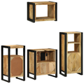 vidaXL Bathroom Furniture Set with Shelf 4 pcs Brown Solid Mango Wood