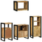 vidaXL Bathroom Furniture Set with Shelf 4 pcs Brown Solid Mango Wood