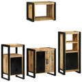 vidaXL Bathroom Furniture Set with Shelf 4 pcs Brown Solid Mango Wood