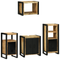 vidaXL Bathroom Furniture Set with Shelf 4 pcs Brown Solid Mango Wood