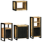 vidaXL Bathroom Furniture Set with Shelf 4 pcs Brown Solid Mango Wood