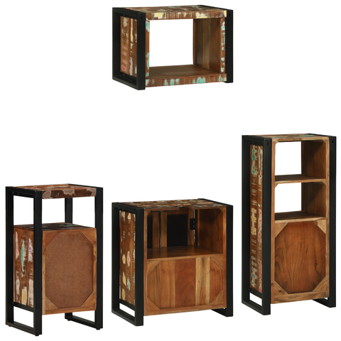 vidaXL Bathroom Furniture Set 4 pcs Multicolour Solid Reclaimed Wood