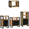 vidaXL Bathroom Furniture Set with Shelf 4 pcs Brown Solid Mango Wood