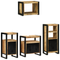vidaXL Bathroom Furniture Set with Shelf 4 pcs Brown Solid Mango Wood