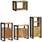 vidaXL Bathroom Furniture Set with Shelf 4 pcs Brown Solid Mango Wood