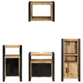 vidaXL Bathroom Furniture Set with Shelf 4 pcs Brown Solid Mango Wood