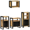 vidaXL Bathroom Furniture Set with Shelf 4 pcs Brown Solid Mango Wood