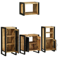 vidaXL Bathroom Furniture Set with Shelf 4 pcs Brown Solid Mango Wood