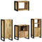 vidaXL Bathroom Furniture Set with Shelf 4 pcs Brown Solid Mango Wood