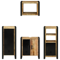 vidaXL Bathroom Furniture Set with Shelf 4 pcs Brown Solid Mango Wood
