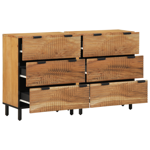 vidaXL Sideboards 2 pcs Brown 60x33x75 cm Solid Wood Acacia