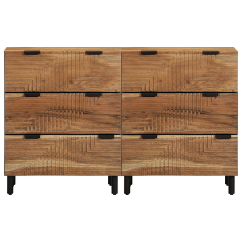 vidaXL Sideboards 2 pcs Brown 60x33x75 cm Solid Wood Acacia