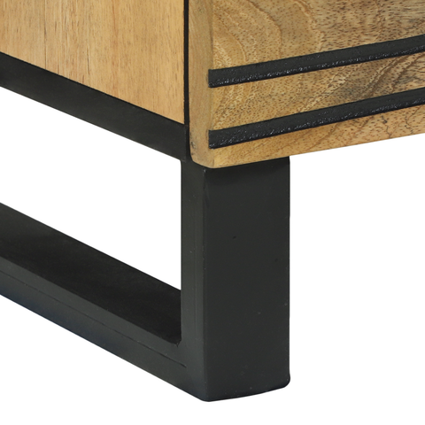 vidaXL Sideboards with Drawer with Storage 2 pcs Brown Medium Solid mango wood