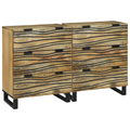 vidaXL Sideboards with Drawer with Storage 2 pcs Brown Medium Solid mango wood