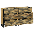 vidaXL Sideboards with Drawer with Storage 2 pcs Brown Medium Solid mango wood