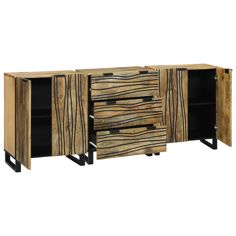 vidaXL Bathroom Furniture Set 3 pcs Brown Medium Solid wood