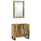 vidaXL Bathroom Furniture Set with Shelf with Storage with Door with Mirror 2 pcs Brown Standard
