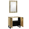 vidaXL Bathroom Furniture Set with Shelf with Storage with Door with Mirror 2 pcs Brown Standard