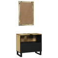 vidaXL Bathroom Furniture Set with Shelf with Storage with Door with Mirror 2 pcs Brown Standard