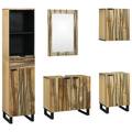 vidaXL Bathroom Furniture Set with Drawer with Shelf with Storage with Door with Mirror 5 pcs Brown Medium