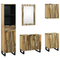 vidaXL Bathroom Furniture Set with Drawer with Shelf with Storage with Door with Mirror 5 pcs Brown Medium