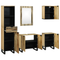 vidaXL Bathroom Furniture Set with Drawer with Shelf with Storage with Door with Mirror 5 pcs Brown Medium