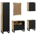 vidaXL Bathroom Furniture Set with Drawer with Shelf with Storage with Door with Mirror 5 pcs Brown Medium