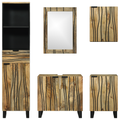 vidaXL Bathroom Furniture Set with Drawer with Shelf with Storage with Door with Mirror 5 pcs Brown Medium