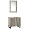 vidaXL Bathroom Furniture Set with Shelf with Storage with Door with Mirror 2 pcs White 62 x 33 x 58 cm