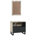 vidaXL Bathroom Furniture Set with Shelf with Storage with Door with Mirror 2 pcs White 62 x 33 x 58 cm