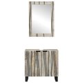 vidaXL Bathroom Furniture Set with Shelf with Storage with Door with Mirror 2 pcs White 62 x 33 x 58 cm