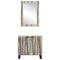 vidaXL Bathroom Furniture Set with Shelf with Storage with Door with Mirror 2 pcs White 62 x 33 x 58 cm