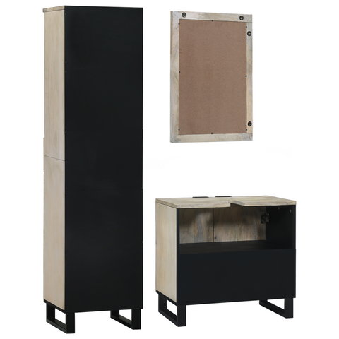 vidaXL Bathroom Furniture Set with Drawer with Shelf 3 pcs White 38 x 33 x 160 cm