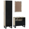 vidaXL Bathroom Furniture Set with Drawer with Shelf 3 pcs White 38 x 33 x 160 cm