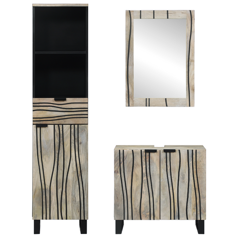 vidaXL Bathroom Furniture Set with Drawer with Shelf 3 pcs White 38 x 33 x 160 cm