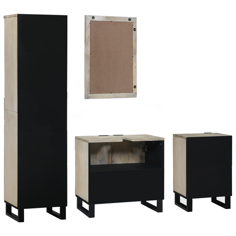 vidaXL Bathroom Furniture Set 4 pcs Walnut brown 38 x 33 x 160 cm