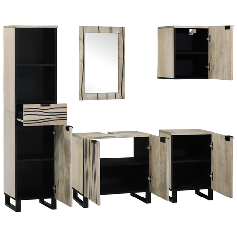 vidaXL Bathroom Furniture Set 5 pcs Walnut brown 38 x 33 x 160 cm