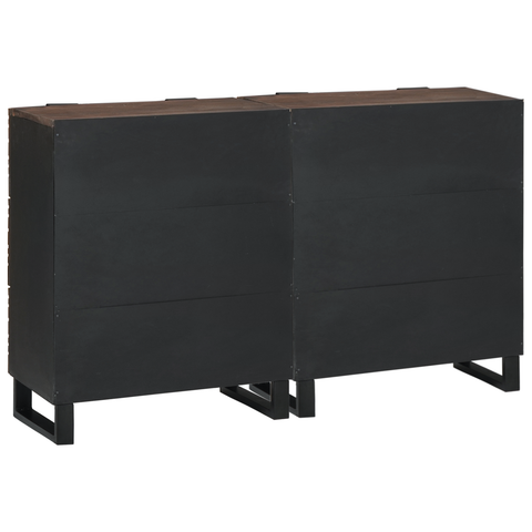 vidaXL Sideboards with Drawer with Storage 2 pcs Brown Medium Solid wood