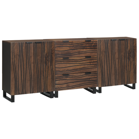 vidaXL Bathroom Furniture Set with Drawer with Shelf with Storage with Door 3 pcs Brown Large