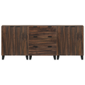 vidaXL Bathroom Furniture Set with Drawer with Shelf with Storage with Door 3 pcs Brown Large