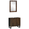 vidaXL Bathroom Furniture Set with Shelf with Storage with Door with Mirror 2 pcs Brown Standard