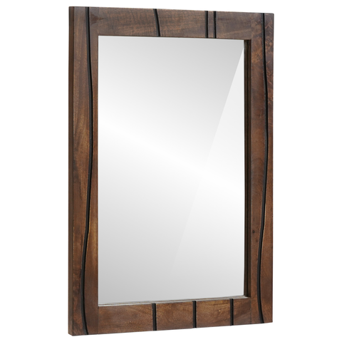 vidaXL Bathroom Furniture Set with Shelf with Storage with Door with Mirror 2 pcs Brown Standard