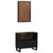 vidaXL Bathroom Furniture Set with Shelf with Storage with Door with Mirror 2 pcs Brown Standard