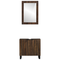 vidaXL Bathroom Furniture Set with Shelf with Storage with Door with Mirror 2 pcs Brown Standard