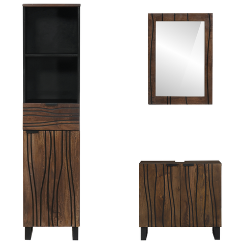 vidaXL Bathroom Furniture Set 3 pcs Walnut brown 38 x 33 x 160 cm