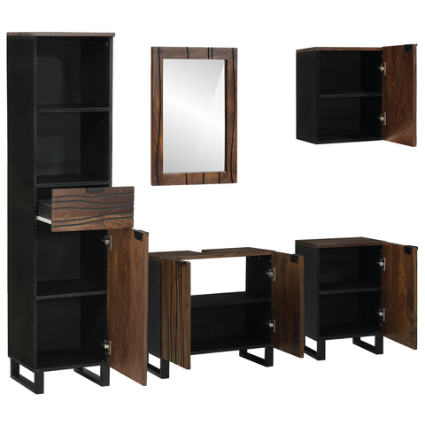 vidaXL Bathroom Furniture Set with Drawer with Shelf 5 pcs White 38 x 33 x 160 cm