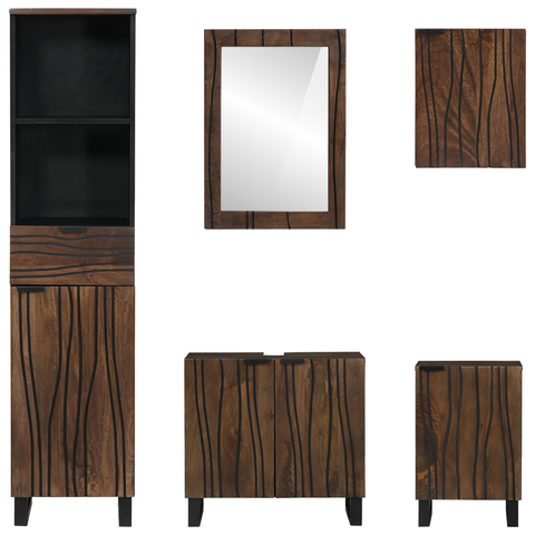 vidaXL Bathroom Furniture Set with Drawer with Shelf 5 pcs White 38 x 33 x 160 cm
